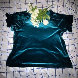 💚Green Velvet Blouse💚